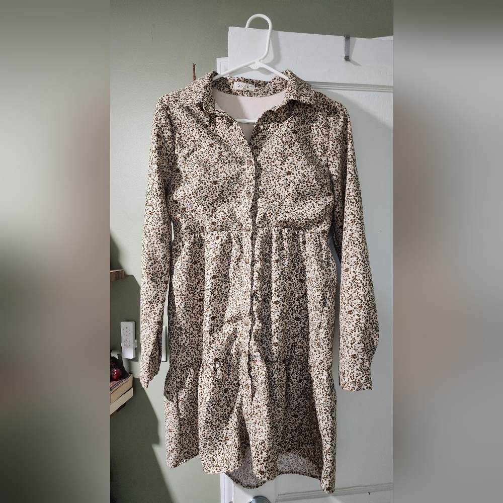 Floral Print Long Sleeve Dress